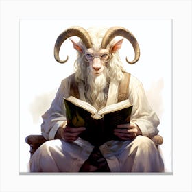 Goat Reading A Book 6 Canvas Print