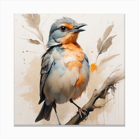 Bird On A Branch Canvas Print