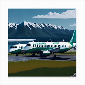 Green Airlines Canvas Print