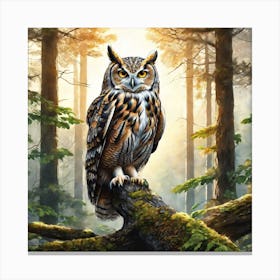 Owl In The Forest 194 Canvas Print