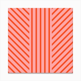 Lined Pink Square Canvas Print