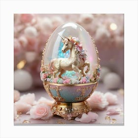 Unicorn In A Glass Egg Canvas Print