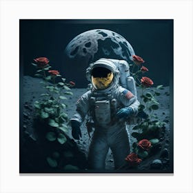 Astronaut On The Moon Canvas Print