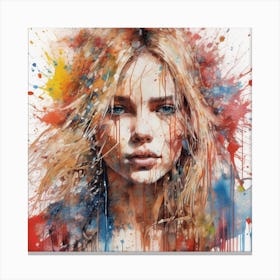 Girl With Blond Hair Canvas Print