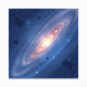 Soft Watercolor Space Scene With Twinkling Stars 1 Canvas Print