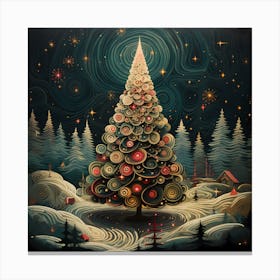 Retro Pine Whispers Canvas Print