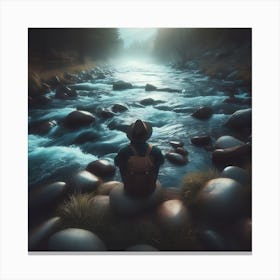 River In The Night Canvas Print