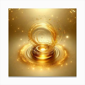 Gold Swirling Liquid Canvas Print