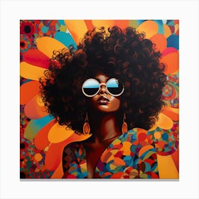 Afro Girl With Sunglasses Canvas Print