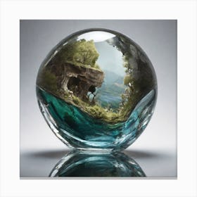 Landscape In A Glass Ball 3 Canvas Print