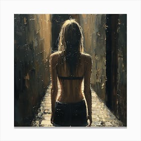 Girl In The Rain 1 Canvas Print