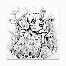 Dog In A Castle 2 Canvas Print