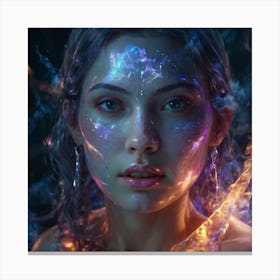 Girl With A Glowing Face Canvas Print