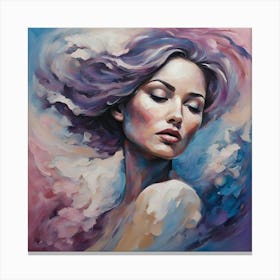 Close Your Eyes And Dream Lady Design Canvas Print