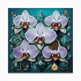 Orchids And Crystals Canvas Print