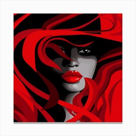 Woman In A Red Hat 5 Canvas Print