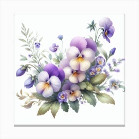 Flowers of Pansies 2 Canvas Print