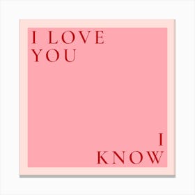 I Love You I Know 1 Canvas Print