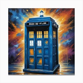 Vintage Tardis Art Print 1 Canvas Print