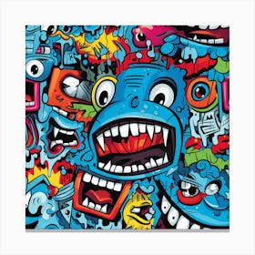 Cartoon Monsters Canvas Print