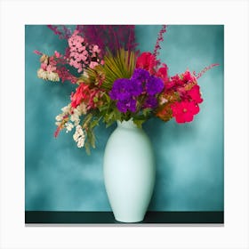 Creating A Beautiful Vase With Dazzling Colors And A Background With Beautiful Colors Solely Through 1 Canvas Print