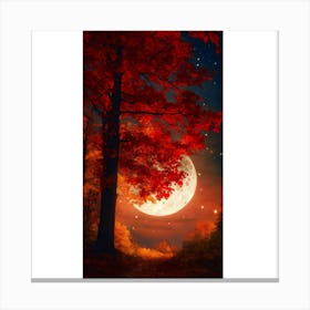 Full Moon In The Forest 2 Canvas Print