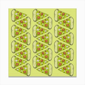 Pizza Fast Food Pattern Seamles Design Background Canvas Print