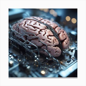 Brain On A Circuit Board 85 Canvas Print