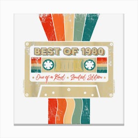 Best Of 1980 Cassette Tap 42nd Birthday Retro 42 Year Old Canvas Print