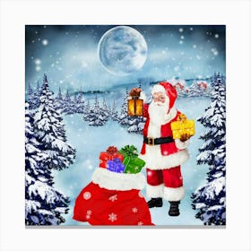 Santa Claus With Gifts Canvas Print