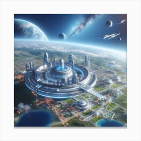 Futuristic City 353 Canvas Print