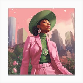 Woman In Pink 2 Canvas Print