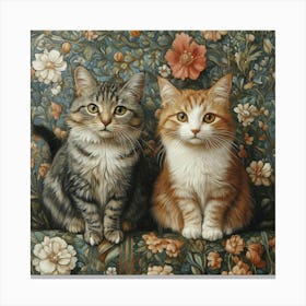 Two Cats Art Canvas Print