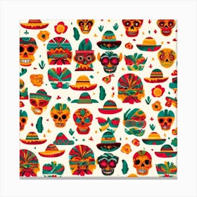 Day Of The Dead Skulls 4 Canvas Print