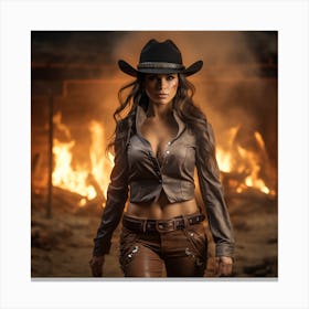 Westerngirlv6 Canvas Print