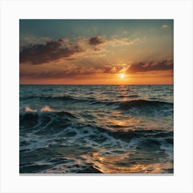 Sunset Over The Ocean Canvas Print