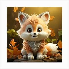 Fox In Autumn 2 Canvas Print