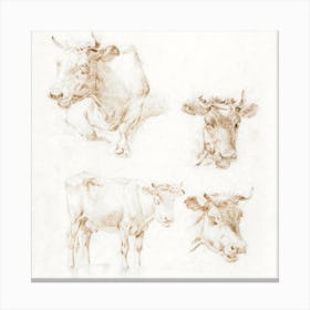 Four Cows, Jean Bernard Canvas Print
