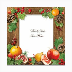 Calligraphy Style Script Rendering Of A Christmas Themed Message Set Within An Ornate Wooden Frame (4) Canvas Print