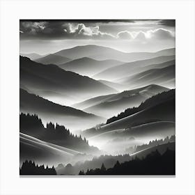 Black And White Landscape Canvas Print