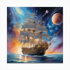 Ship At Sea Canvas Print