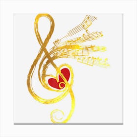 Gold Music Note Symbol Musician Composer Unique Canvas Print