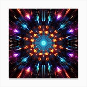 Highly Detailed Metallic Kaleidoscope Tunnel Pattern 1 Canvas Print