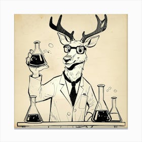 Deer In Lab Coat 2 Canvas Print