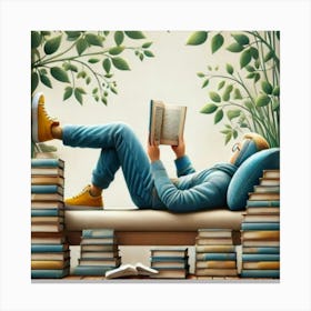 Man Reading A Book Toile