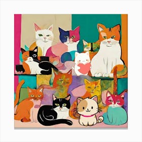 Cats And Kittens- pet cute animals Canvas Print