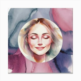 Watercolor Portrait Of A Woman 24 Canvas Print