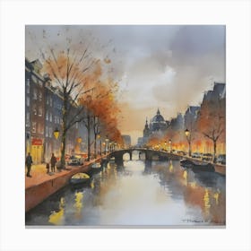Amsterdam At Dusk 1 Canvas Print