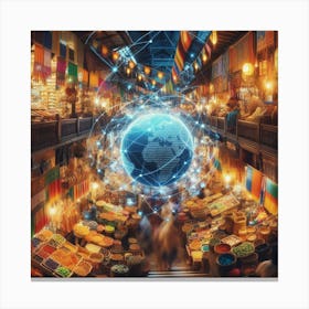 Market In A City Canvas Print