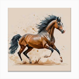 Spirited Horse Gallop Print Art Canvas Print